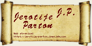 Jerotije Parton vizit kartica
